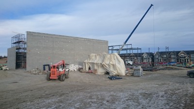 December 21- Steel frame being erected